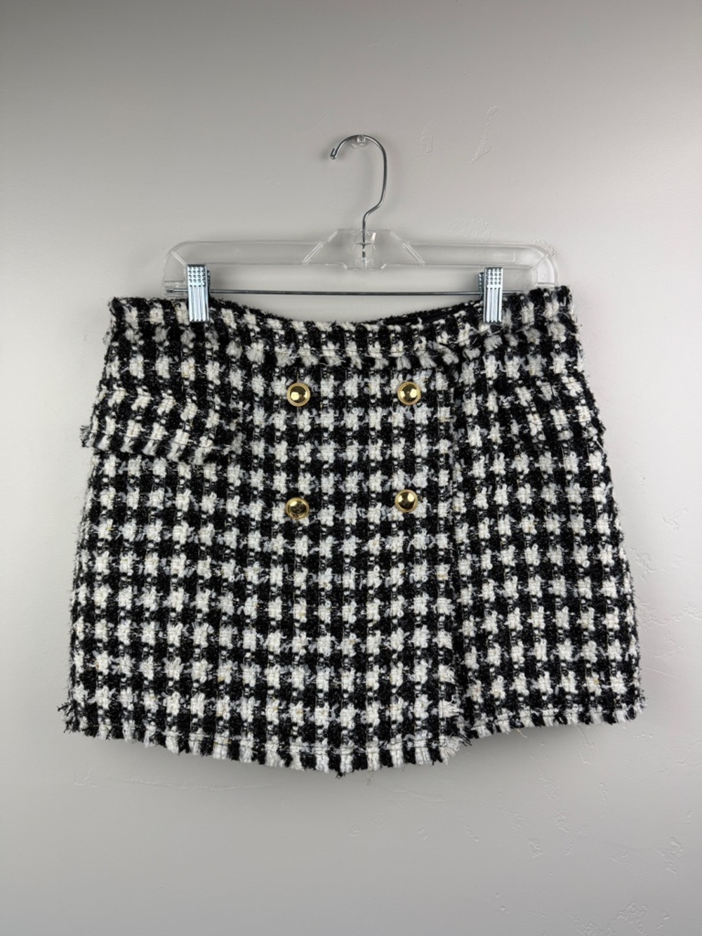 House of Harlow 1960 Black White Tweed Skort Size M